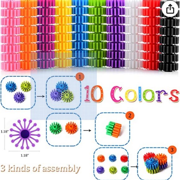 Interlocking Gears Building Kit Learning Set, Manipulatives - Picture 6 of 7